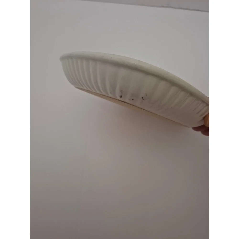 Vintage Cottage Kitchen Spoon Rest Spatula Holder Pink Rose Ribbed Edge Japan